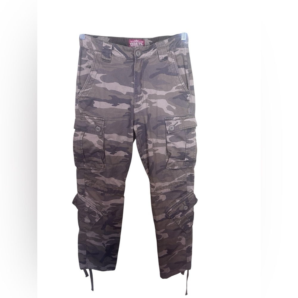 Camouflage Cargo Pants by Matchstick woman size small tie at ankles army camo